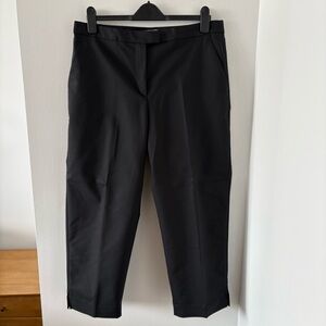 H&M Crease Front Mid Rise Black Trousers Pants Size US 14 NWT